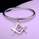 Stainless Steel Masonic Freemason Cuff Bangle Bracelet