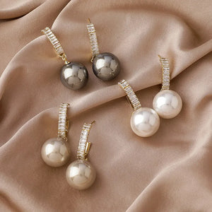 Geometric Crystal Drop Earrings Fine Pearl Jewelry