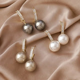 Geometric Crystal Drop Earrings Fine Pearl Jewelry