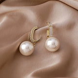 Geometric Crystal Drop Earrings Fine Pearl Jewelry