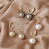 Geometric Crystal Drop Earrings Fine Pearl Jewelry