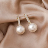 Geometric Crystal Drop Earrings Fine Pearl Jewelry