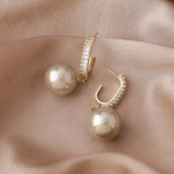 Geometric Crystal Drop Earrings Fine Pearl Jewelry