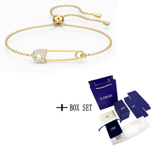 Adjustable Crystal Bracelet with Safety Sliding Buckle