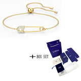 Adjustable Crystal Bracelet with Safety Sliding Buckle