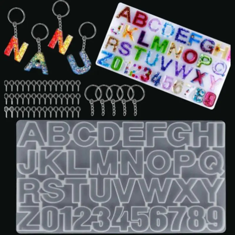 Silicone Alphabet Letter Number Pendant Resin Mold