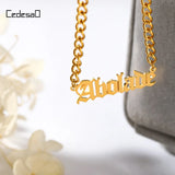 Cuban Chain Necklace Personalized Plated Nameplate Pendent Necklace For Women