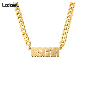 Cuban Chain Necklace Personalized Plated Nameplate Pendent Necklace For Women