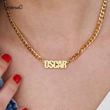 Cuban Chain Necklace Personalized Plated Nameplate Pendent Necklace For Women