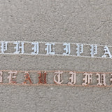 Name Choker Women Copper Letter Necklace Personalized Old English Necklace