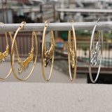 Letter Hoop Earrings Stainless Steel Drop Earrings Women