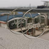 Letter Hoop Earrings Stainless Steel Drop Earrings Women