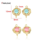 14K Pink Gemstone Charm Connectors for Jewelry Making