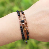 Hematite Stone Beads Bracelet Set