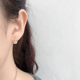 925 Silver Crown Earrings with Zircon Inlays