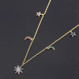 Zirconium Sun Star Necklace for Women - Elegant Clavicle Chain