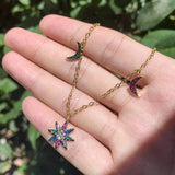 Zirconium Sun Star Necklace for Women - Elegant Clavicle Chain