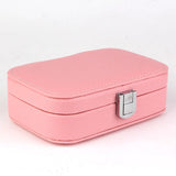 Mirrored Carry Easy Jewelry Box Leather Travel Display Storage Case