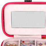 Mirrored Carry Easy Jewelry Box Leather Travel Display Storage Case