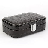 Mirrored Carry Easy Jewelry Box Leather Travel Display Storage Case