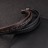 Men's Braided Leather Bracelet -Hand Jewelry Gift