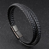 Men's Braided Leather Bracelet -Hand Jewelry Gift