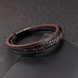 Men's Braided Leather Bracelet -Hand Jewelry Gift