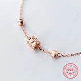 S925 Sterling Silver Bracelet Round Elliptical Cylinder Bead Wild Jewelry