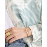 925 Silver Bracelet Wave Pattern Jewelry for Women