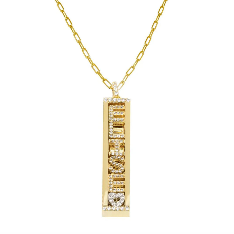 DIY Letter Necklaces Women Name Necklace Initial Slider Charms Pendant Gift