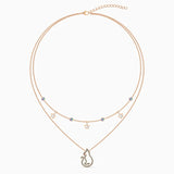 Double Star Mouse Rose Necklace Halloween Gift