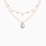 Double Star Mouse Rose Necklace Halloween Gift
