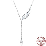925 Silver Cubic Zirconia Angel Wings Necklace Jewelry