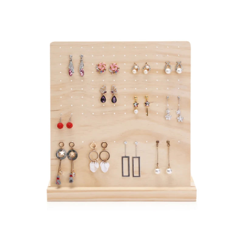 Wood Jewelry Display Stand Rack Organizer Earrings Ear Studs Holder