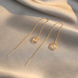 Zircon Flower Long Earrings for Party Girl