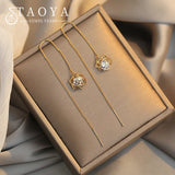Zircon Flower Long Earrings for Party Girl