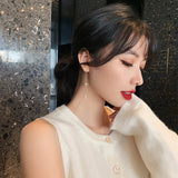 Zircon Flower Long Earrings for Party Girl