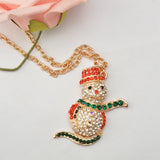 High-End Christmas Snowman Necklace - Woven Sweater Chain