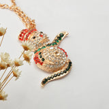 High-End Christmas Snowman Necklace - Woven Sweater Chain