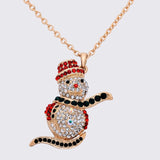 High-End Christmas Snowman Necklace - Woven Sweater Chain