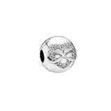 S925 Sunburst Flower Unlimited Heart Charm