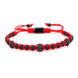 Red Stone Beads Macrame Bracelets Set