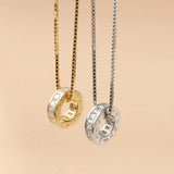 925 Silver Constellation Symbol Circle Necklace Round Pendant Chain Jewelry