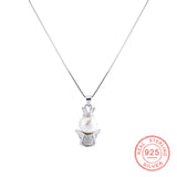 Angel Crown Necklace 925 Sterling Silver Shell Bead Pendant for Women