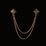 Bird Brooch Star Crystal Tassel Chain Lapel Pin for Suit Shirt Women Men