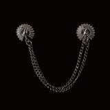Bird Brooch Star Crystal Tassel Chain Lapel Pin for Suit Shirt Women Men