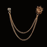 Bird Brooch Star Crystal Tassel Chain Lapel Pin for Suit Shirt Women Men