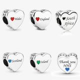 S925 Love Heart Charm DIY Woman Jewelry Birthday Gift