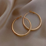 Hip-Hop Metal Circle Hoop Earrings For Woman Temperament Jewelry