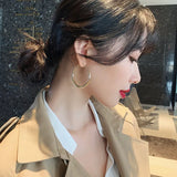 Hip-Hop Metal Circle Hoop Earrings For Woman Temperament Jewelry